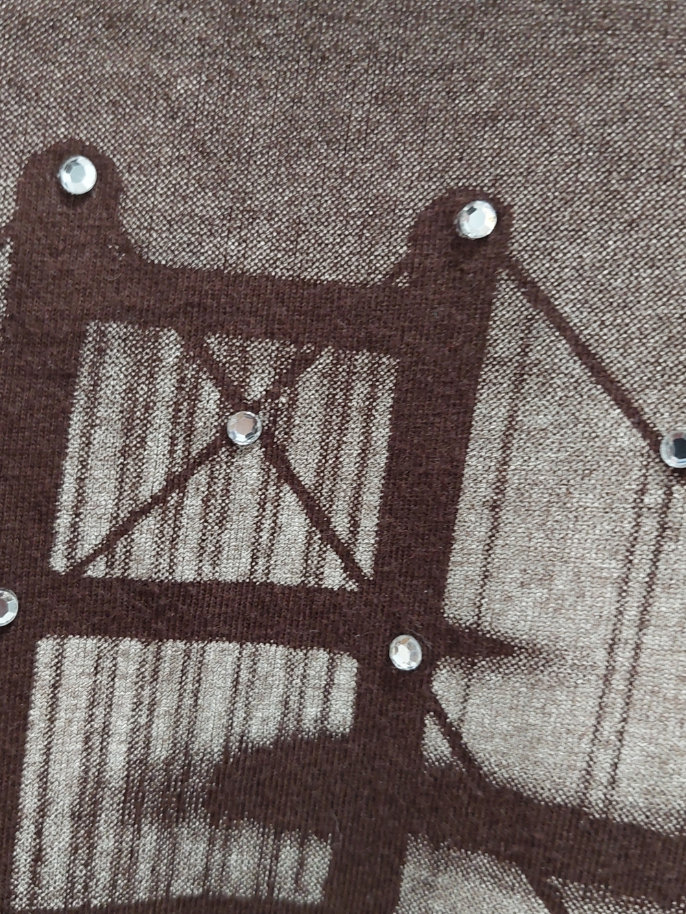 Women's Small Brown Tsing Ma Hong Kong Bridge Graphic Print Tee - Picture 3 of 9